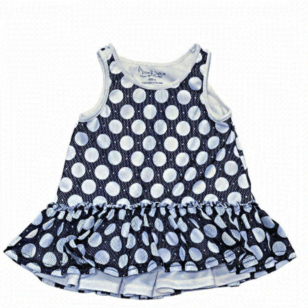𝅺pippa & Julie Navy Polka Dot Mesh Skirted Tank Top